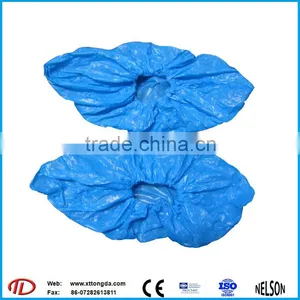 VERY CHEAP HIGH QUALITYDisposable CPE Fabric Shoe Cover thumbnail-1