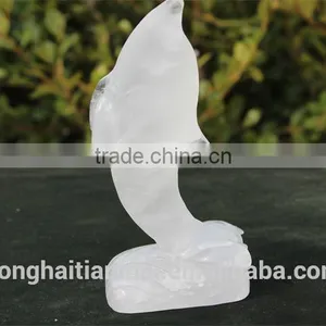 Wholesale Pretty Natural Clear Quartz Crystal Dolphin Adornment Carving thumbnail-1