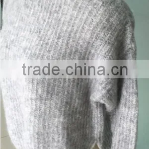 Lady's Japanese New Fashion Loose Fit Wool and Mohair Knitted Sweater thumbnail-4