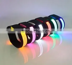 Wholesale High Quality Colorful Fashion Customized Nylon LED Flash Wristband thumbnail-2