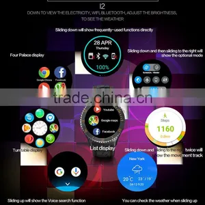 Newest I2 Smart Watch MTK6580 Android 5.1 OS Bluetooth 4.0 Wristband With Wifi GPS 3G Smartwatch Phone Heart Rate Tracker thumbnail-3