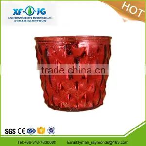 Red Glass Candle Holder, Candle Bowl thumbnail-1