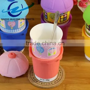 Colorful of Children Drinking Cup Cartoon Silicone Cup Sleeve thumbnail-3