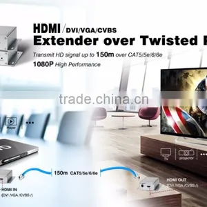Distance up to 150 Meters, Extender Over Twisted Pair/UTP HDMI Signal Extender Over CAT 5/5e/6/6e thumbnail-1