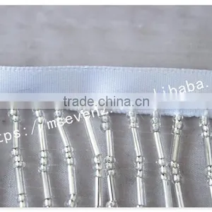 High Quality 9.5cm Width Nylon Handmade Beaded Custom Ribbon Fringes thumbnail-2