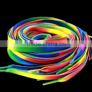 High Quality Polyester Rainbow Flat Shoelace thumbnail-1