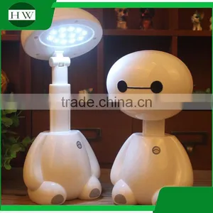 Small Plastic Cartoon Baymax Usb Charging Charge Foldable Collapsible Folding Telescopic Led Reading Desk Table Night Lamp Light thumbnail-4