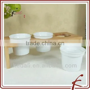 Ceramic Herb Pot With Wooden Holder thumbnail-1