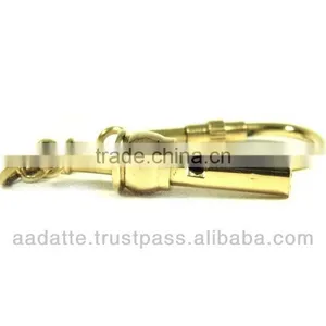 Brass Keychain Marine Brass Whistle Keychain Nautical Whistle Key Ring thumbnail-1