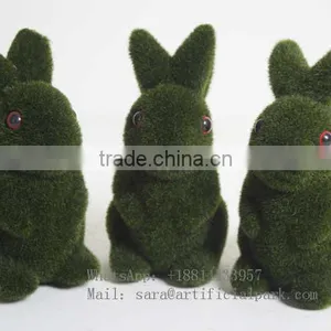 HY Artificial Moss Grass Rabbits,garden Decorative Green Moss Animals thumbnail-2