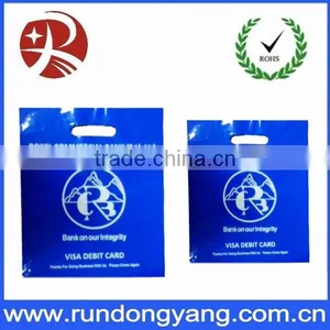 Fashion Beautiful Blue Plastic Shopping Bag With Die Cut Bag thumbnail-1