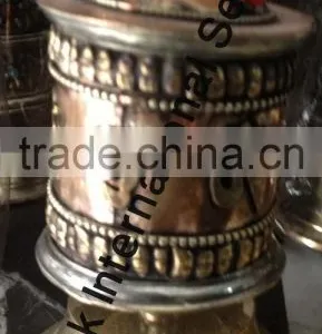 Copper Tibetan Prayer Wheel Handmade in Nepal thumbnail-4