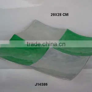 Four Compartment Cast Aluminium Enamel Bowl in Green and White Colour With Food Safe Enamel thumbnail-1