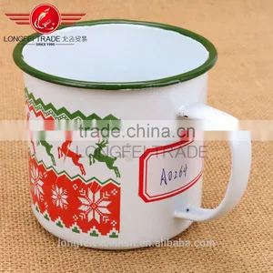 China New Design Popular Cheap White Enamel Camping Mug Wholesale thumbnail-4
