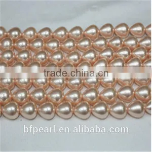 12-15mm Pink Teardrop Shell Pearls Loose Strands for Making Jewelry thumbnail-1