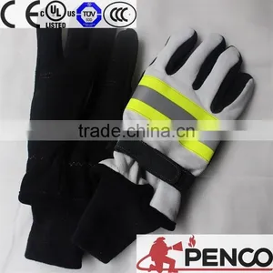 Sheepskin Fire Retardant 3m Reflective Black Cuff Hand Protected Police Cleaner Worker Fireman Gloves thumbnail-2