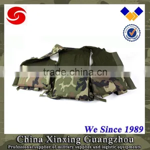 Camouflage Woodland Green Tactical Vest With Pen Flash Light Magazine Pouch for Front Rear thumbnail-2