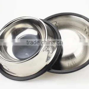 Food Feeder Dish Serving Bowl Water Container Rubber Base Cat Dog Pet Bowl thumbnail-1