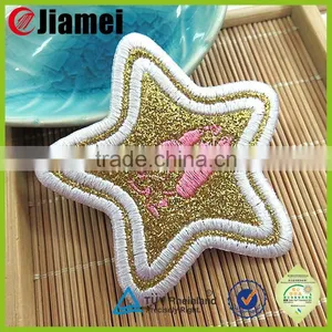 Machine Custom Heart Shape Flicker Reflective Embroidery Textile Patches thumbnail-1