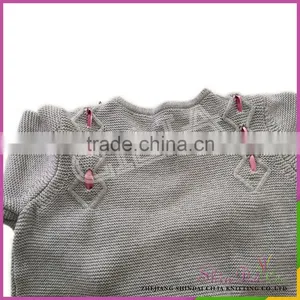 Wholesales Fashionable Korean Style 100% Cotton Kids Sweater With Bow thumbnail-3