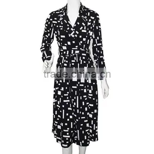 Women Classic Black and White Long Skinny Fancy Life Jacket for Ladies thumbnail-2