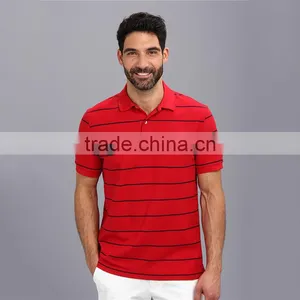 Latest Design Mens Short Sleeve Red Stripe New Design Polo Shirt thumbnail-1