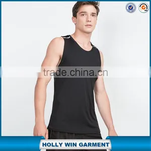 Black Custom Mens Gym Tank Top Wholesale thumbnail-1