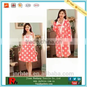 Custom Women Printed Flannel Bathrobe thumbnail-1