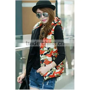 2015 New Fashion Customized Casual Printed Women Cotton Vest With Hoody,Down Parka thumbnail-3