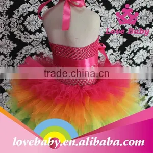 Fairy Kids Crochet Top Tutu Lined Bottom Tulle Mermaid Wedding Dress thumbnail-2