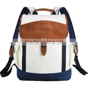 Cutter & Buck Legacy Cotton Backpack - Made From Genuine Saddle Leather, Cotton Canvas and Comes With Your Logo. thumbnail-2