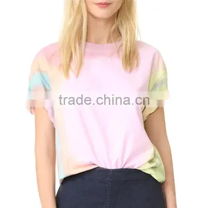 2017 OEM Slouchy Faded Tie-dye Ribbed Neckline Shirt Womens thumbnail-2