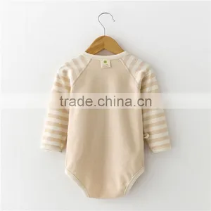 Wholesale 100% Organic Striped Baby Bodysuit Baby Jumpsuit Striped High Quality Baby Rompers thumbnail-2