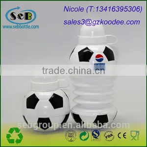Ball Shaped Plastic Collapsible Sport Bottle thumbnail-2