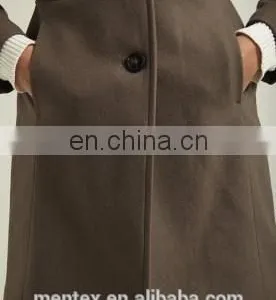 Stand Collar Wool Overcoat for Lady thumbnail-3