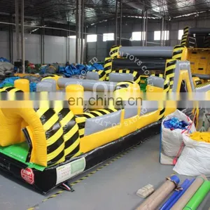 Orange Obstacle Course Inflatable With Slide n Slip thumbnail-4
