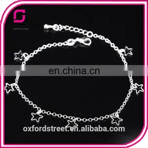 Korean Summer Fashion Cute Heart-shaped Star Silver Ladies and Girls Anklets thumbnail-6