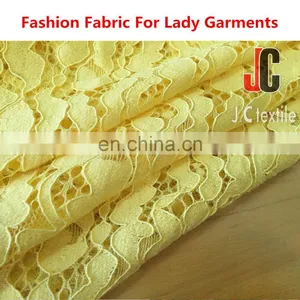 Shaoxing JC052 T/C Nylon Cotton High Quality Yellow Lace Fabric thumbnail-5