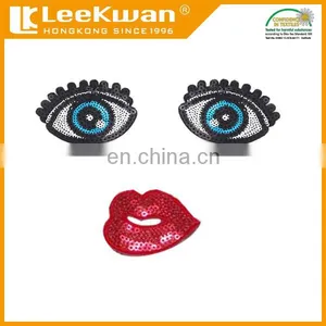 High Quality Custom Design Emoji Sequin Embroidery Patch thumbnail-1