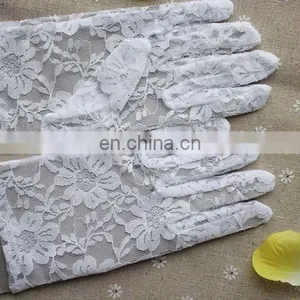 Women's Sexy Black Red White Ivory Wrist Length Wedding Hand Gloves Driving Short Lace Bridal Gloves thumbnail-3
