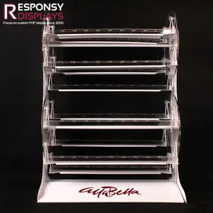 Many Layers Custom Revolvable Cosmetic Clear Acrylic Nail Polish Display Countertop Rack thumbnail-4