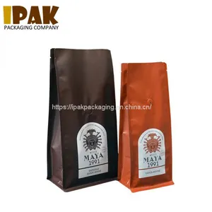 12oz Flat Bottom Coffee Zipper Bag With Valve thumbnail-1