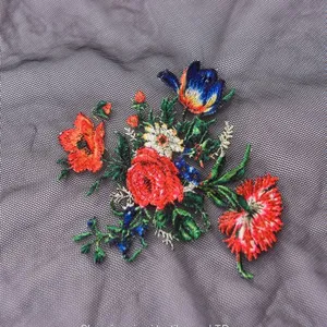 Austrian Wedding Tulle Bride Fabric Embroidery Designs Flower Lace thumbnail-1