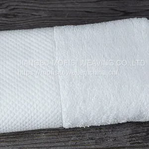 Wholesale Cheap 100% Cotton Dobby White Hotel Hand Towel thumbnail-1