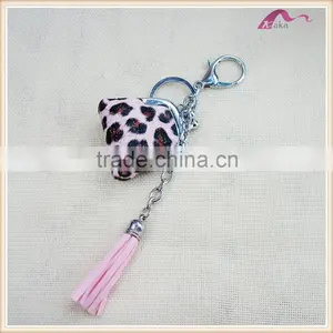 Fashion Leopard Bag Keychain With Leather Tassel Decorations thumbnail-2
