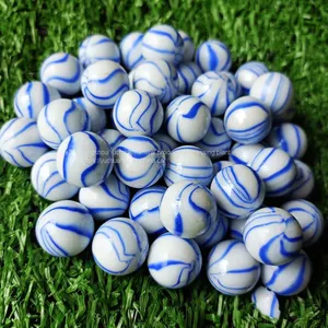16mm White Porcelain Three Pattern Glass Marble thumbnail-3