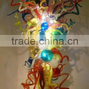 Gorgeous Colorful Handmade Art Glass Chandelier thumbnail-1