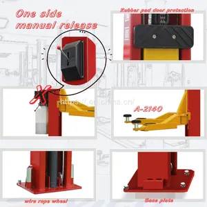 4 Ton One Side Release Two Post Hydraulic Car Lift With CE Certificate V-LZW-A-2140 thumbnail-2