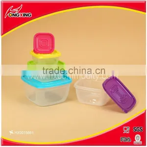 Square Rainbow Stackable Plastic Microwave Food Container thumbnail-1
