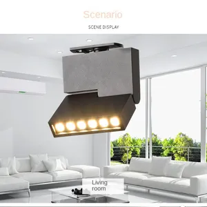 Personalized and Creative LED Track Spotlight Square Nordic Folding Rail Light Flat Tax 6W12W Three Head thumbnail-1